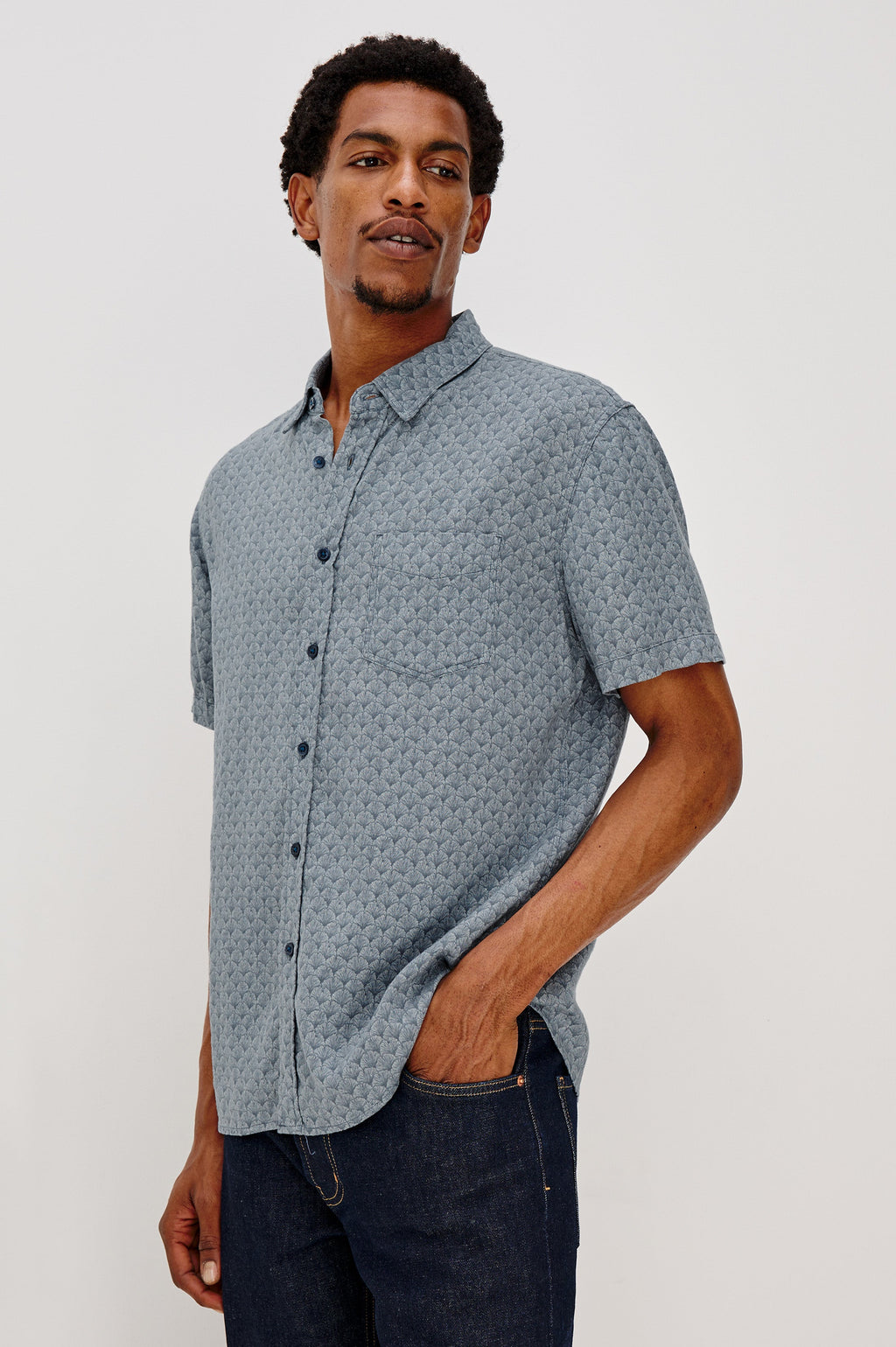 CARSON SHIRT - GINKGO BLUE ICE
