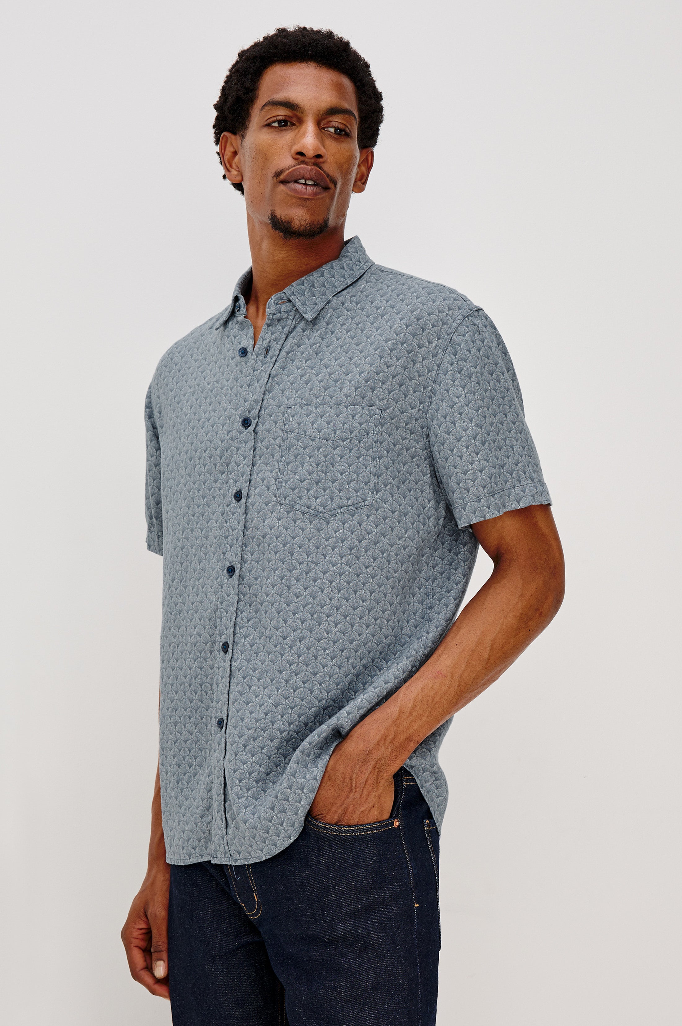 CARSON SHIRT - GINKGO BLUE ICE