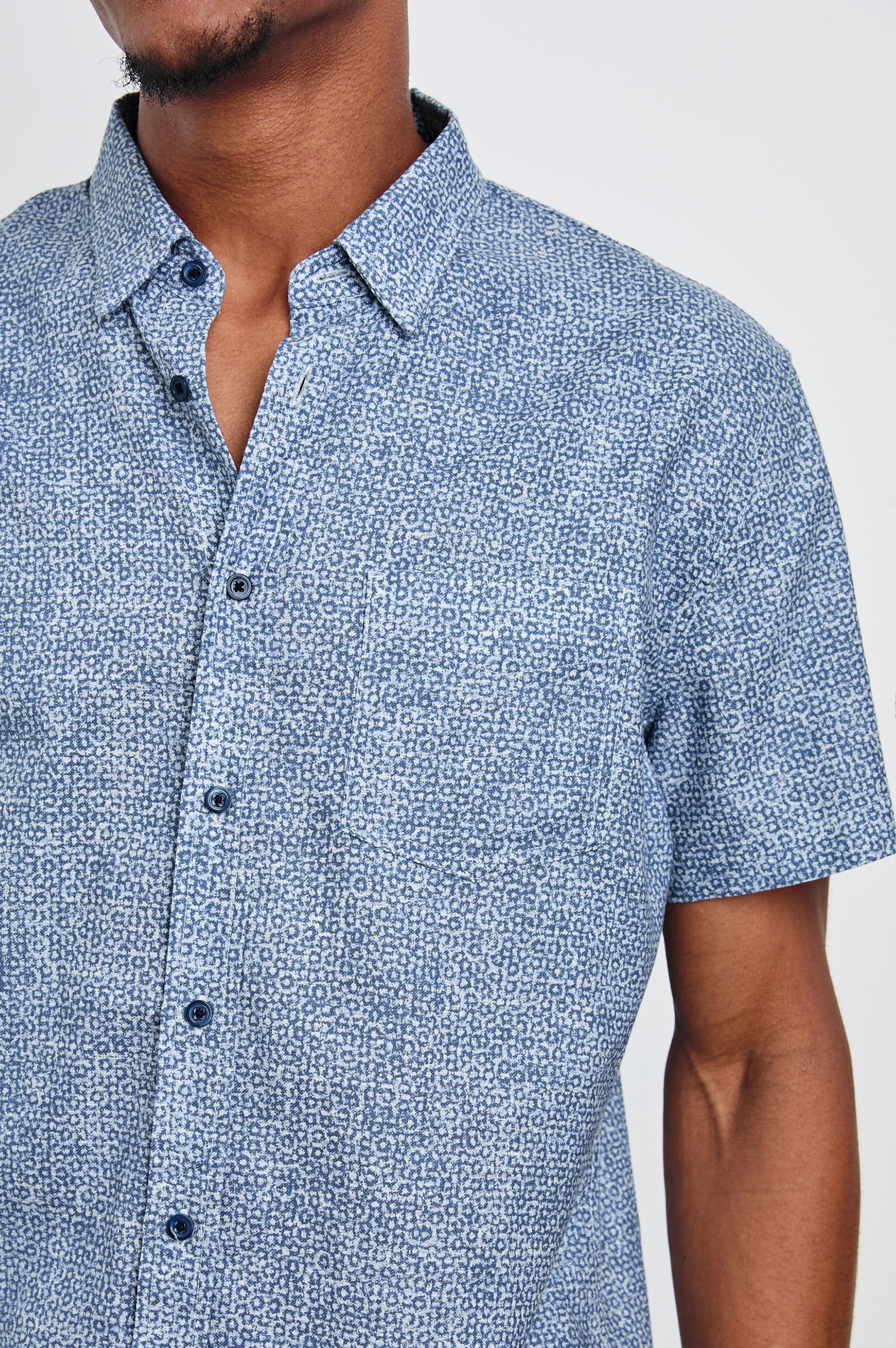 FAIRFAX SHIRT - ABSTRACT BLOCK BLUE