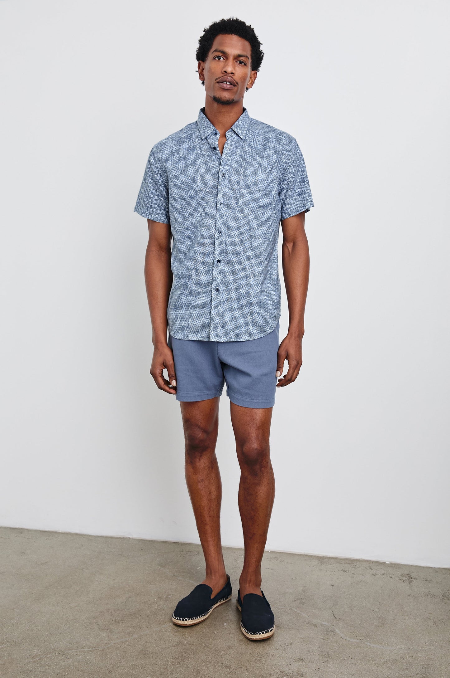 FAIRFAX SHIRT - ABSTRACT BLOCK BLUE