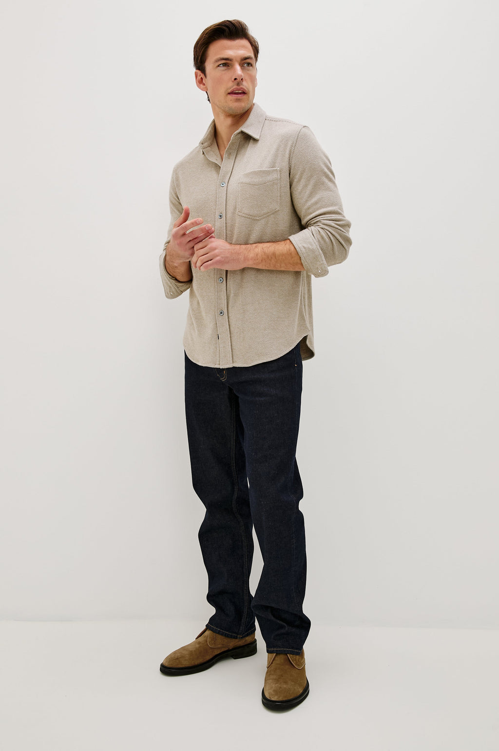 HAWKE SHIRT - TAUPE TWILL