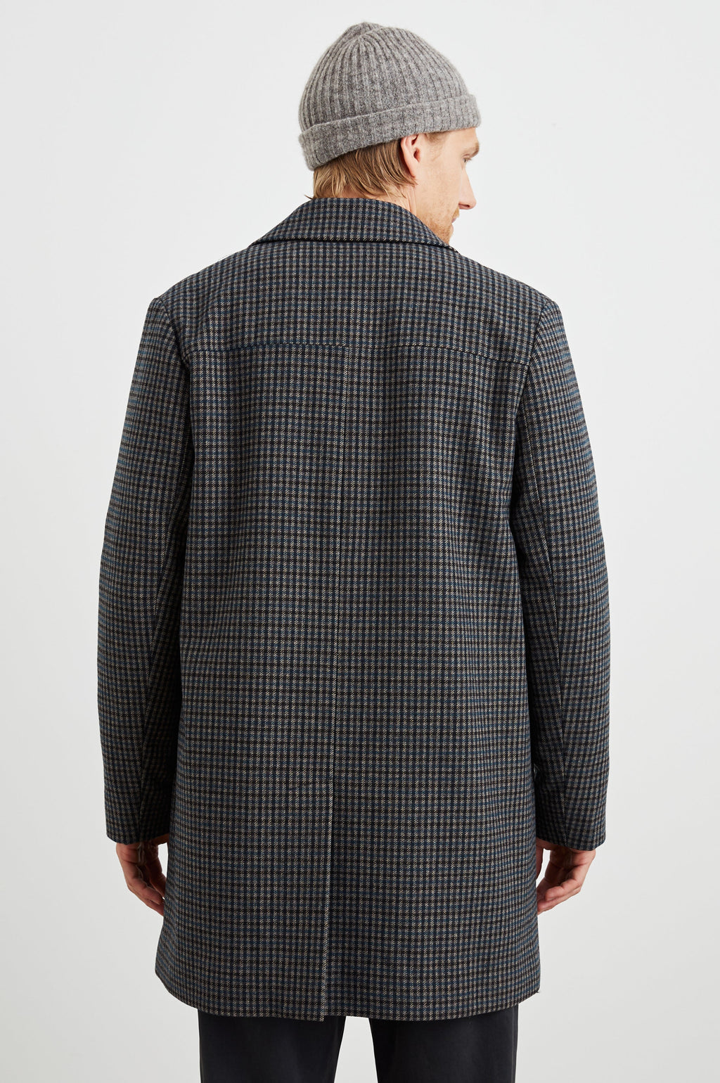 HOCKNEY OVERCOAT - GREY CHECK PLAID