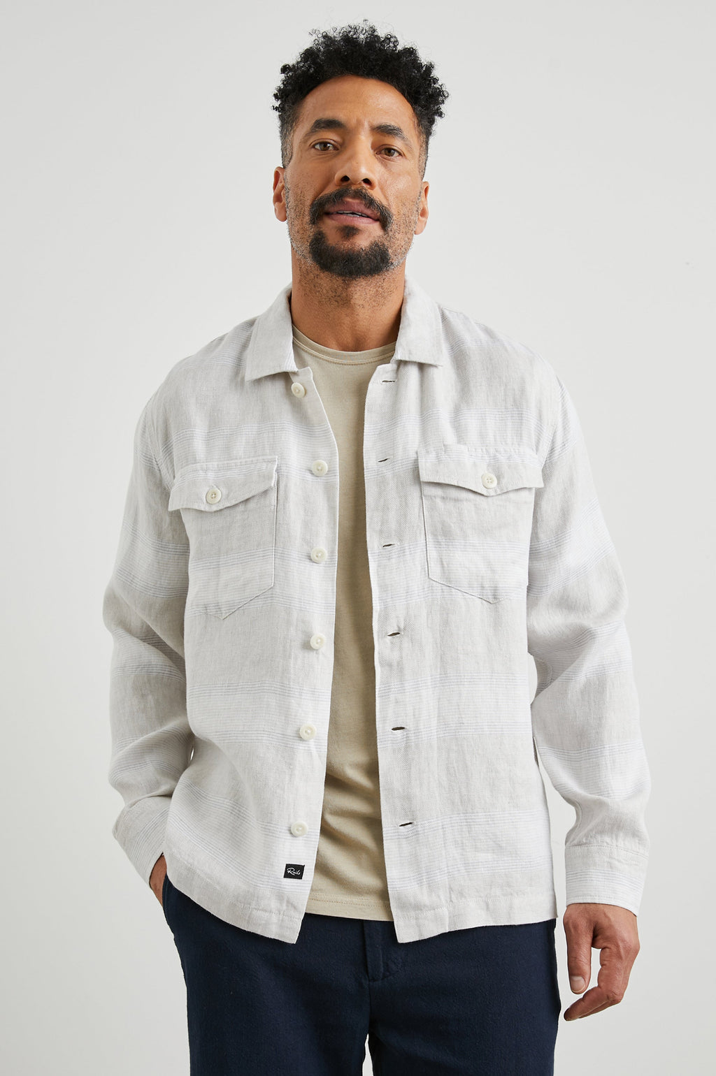 KEROUAC SHIRT JACKET - WICKER GRAPHITE STRIPE