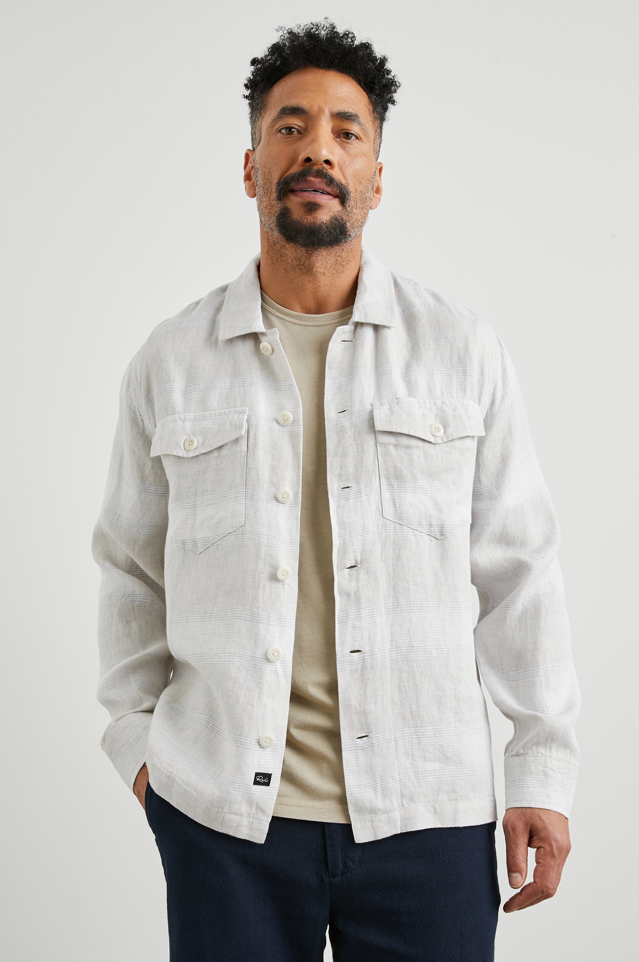 KEROUAC SHIRT JACKET - WICKER GRAPHITE STRIPE