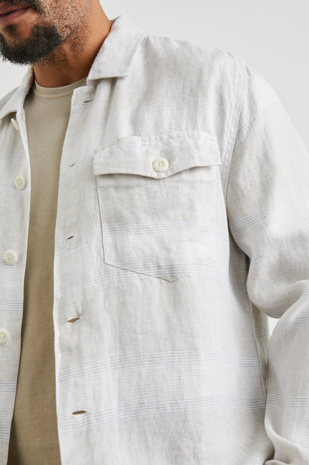 KEROUAC SHIRT JACKET - WICKER GRAPHITE STRIPE