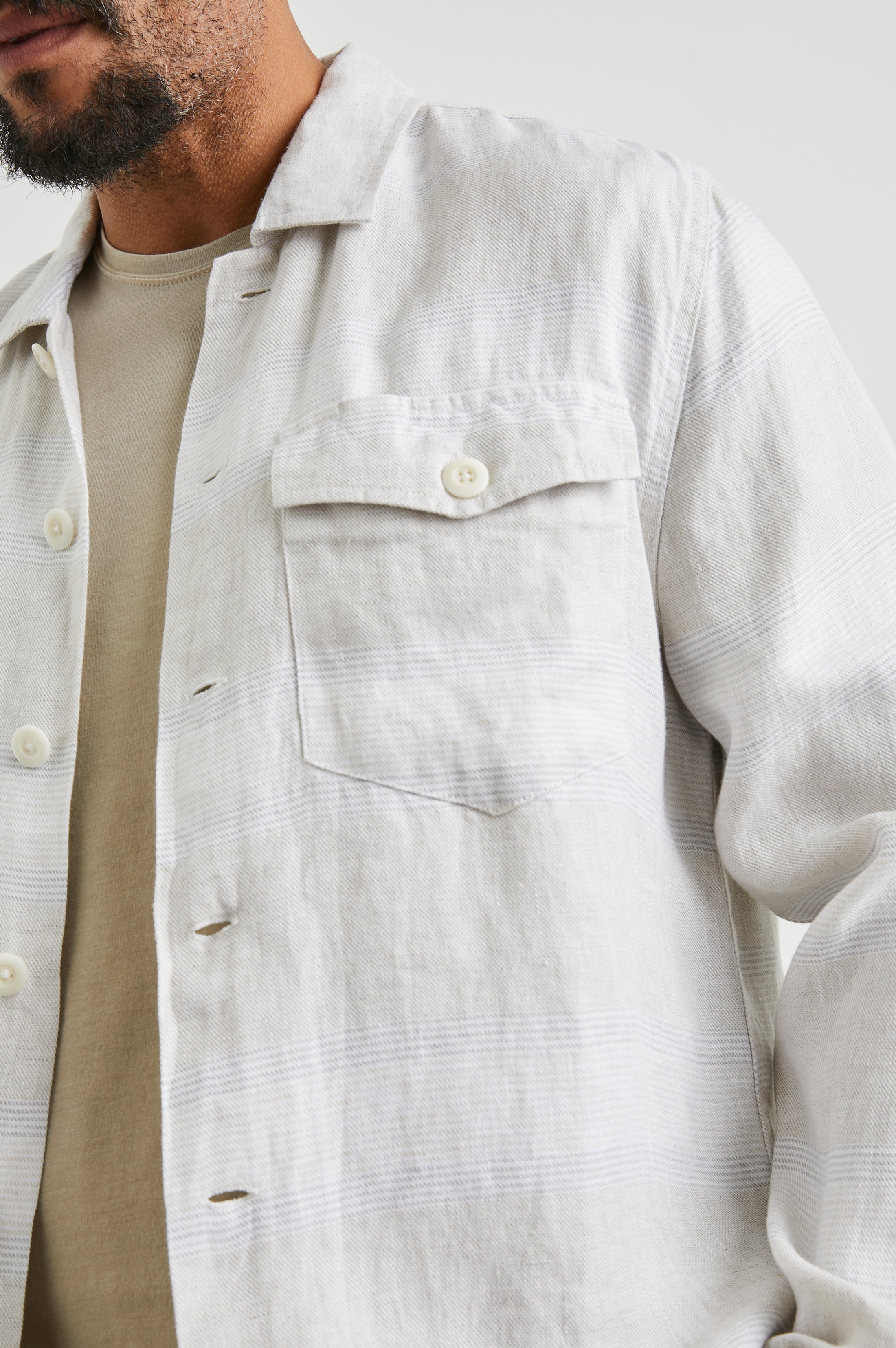 KEROUAC SHIRT JACKET - WICKER GRAPHITE STRIPE