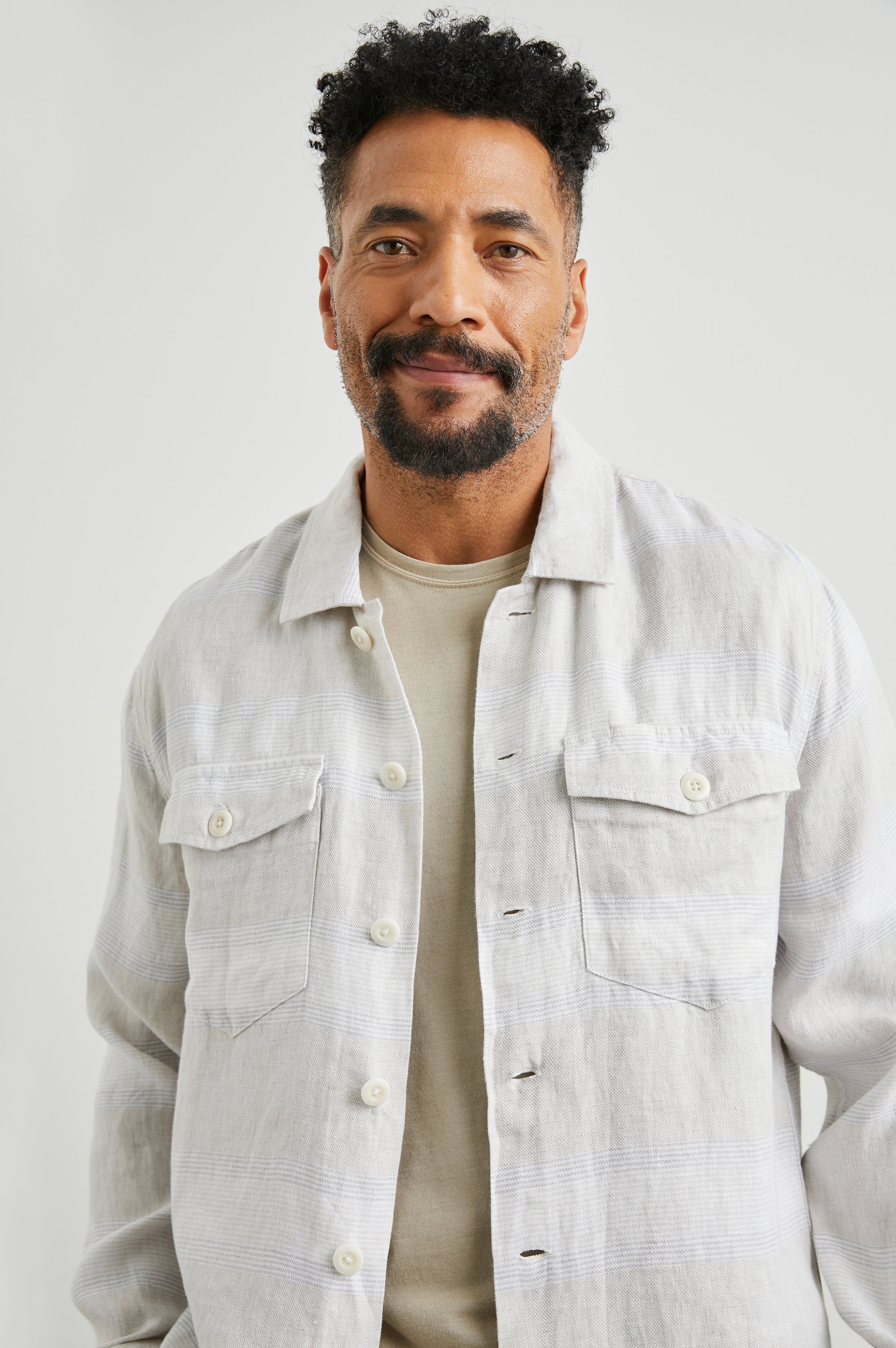 KEROUAC SHIRT JACKET - WICKER GRAPHITE STRIPE