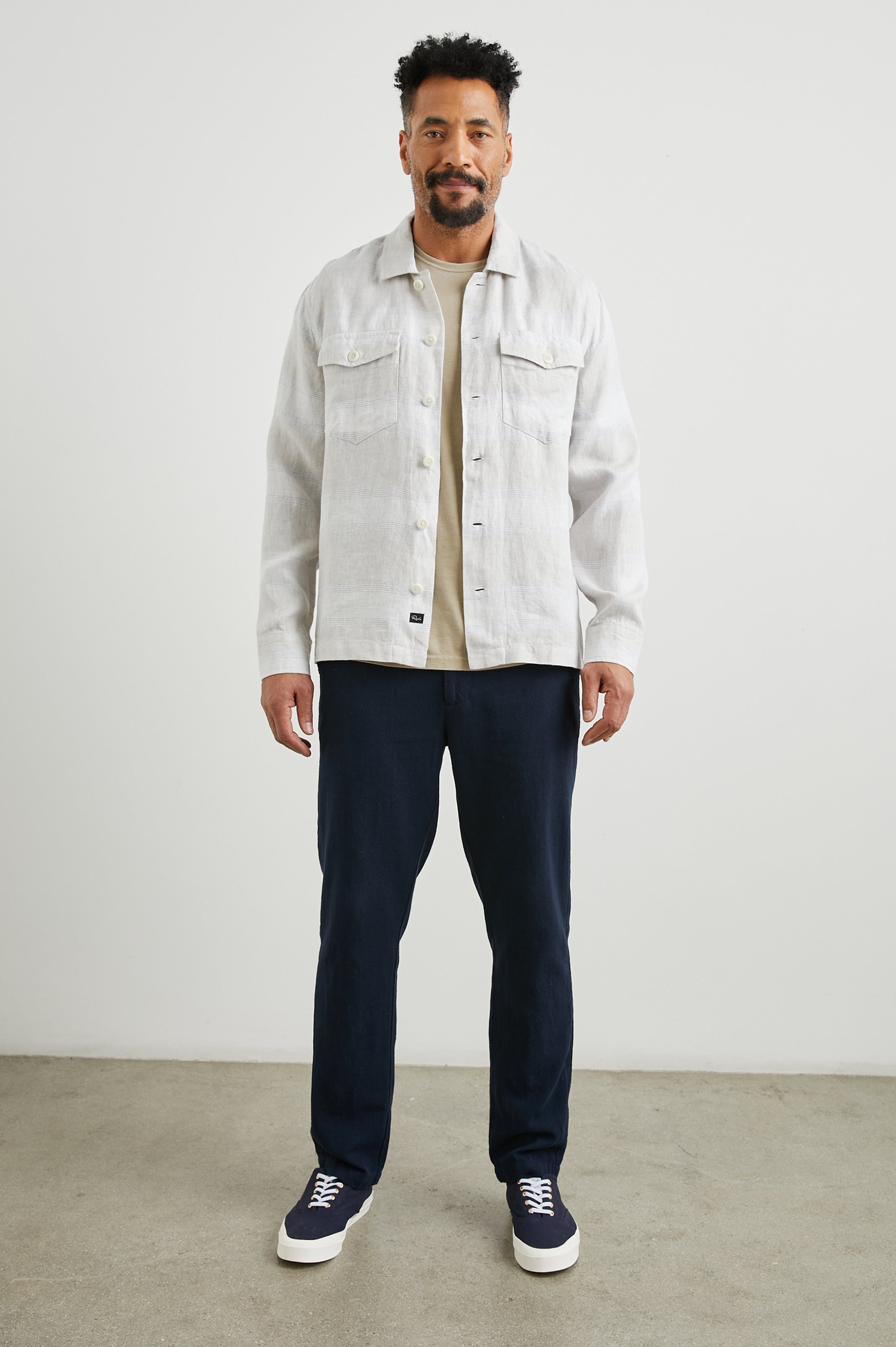 KEROUAC SHIRT JACKET - WICKER GRAPHITE STRIPE