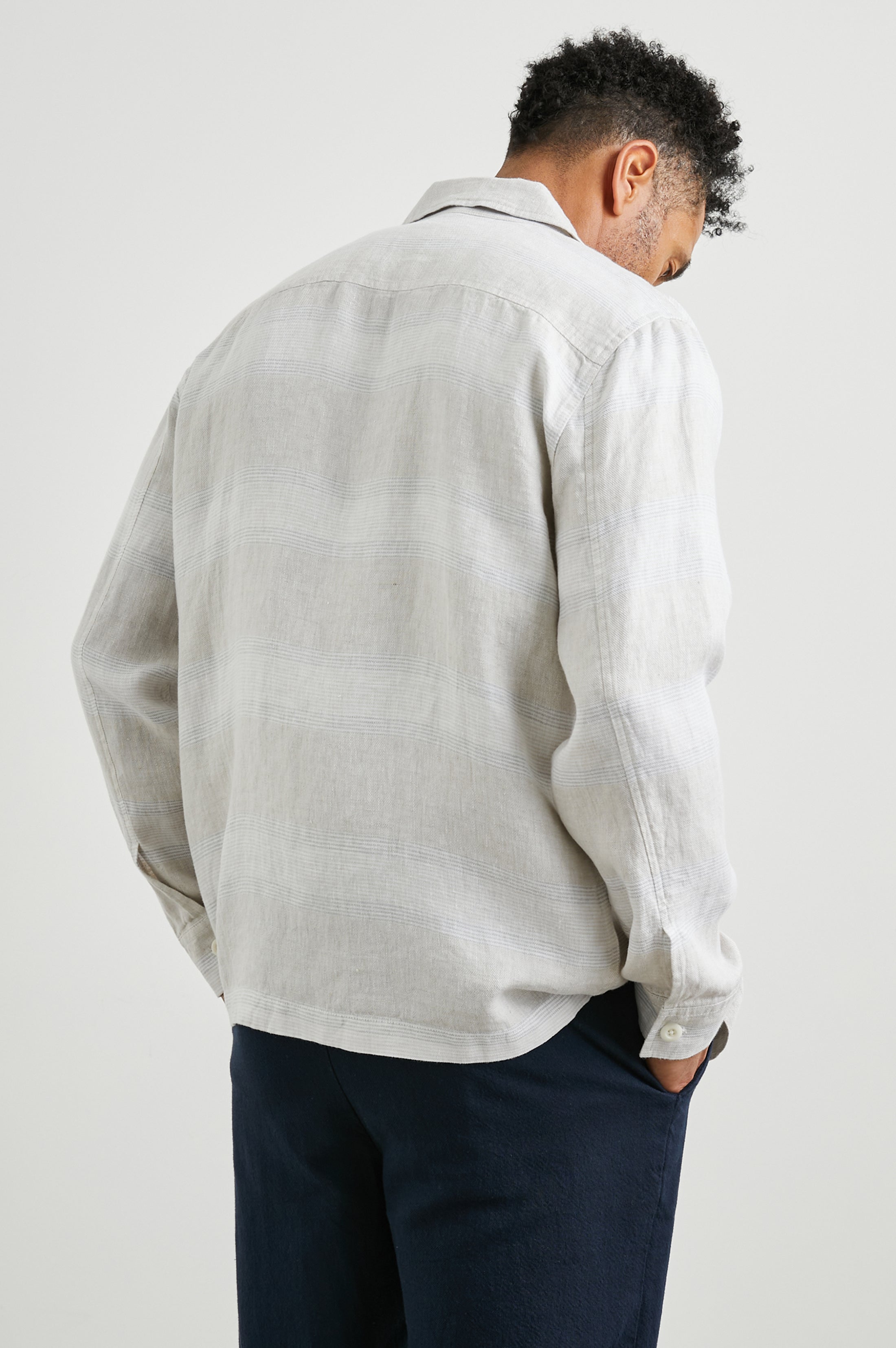 KEROUAC SHIRT JACKET - WICKER GRAPHITE STRIPE