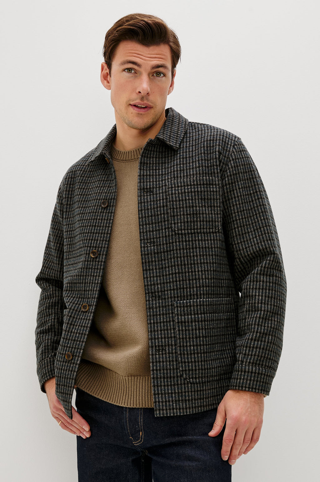 PASCAL JACKET - GREY CHECK PLAID