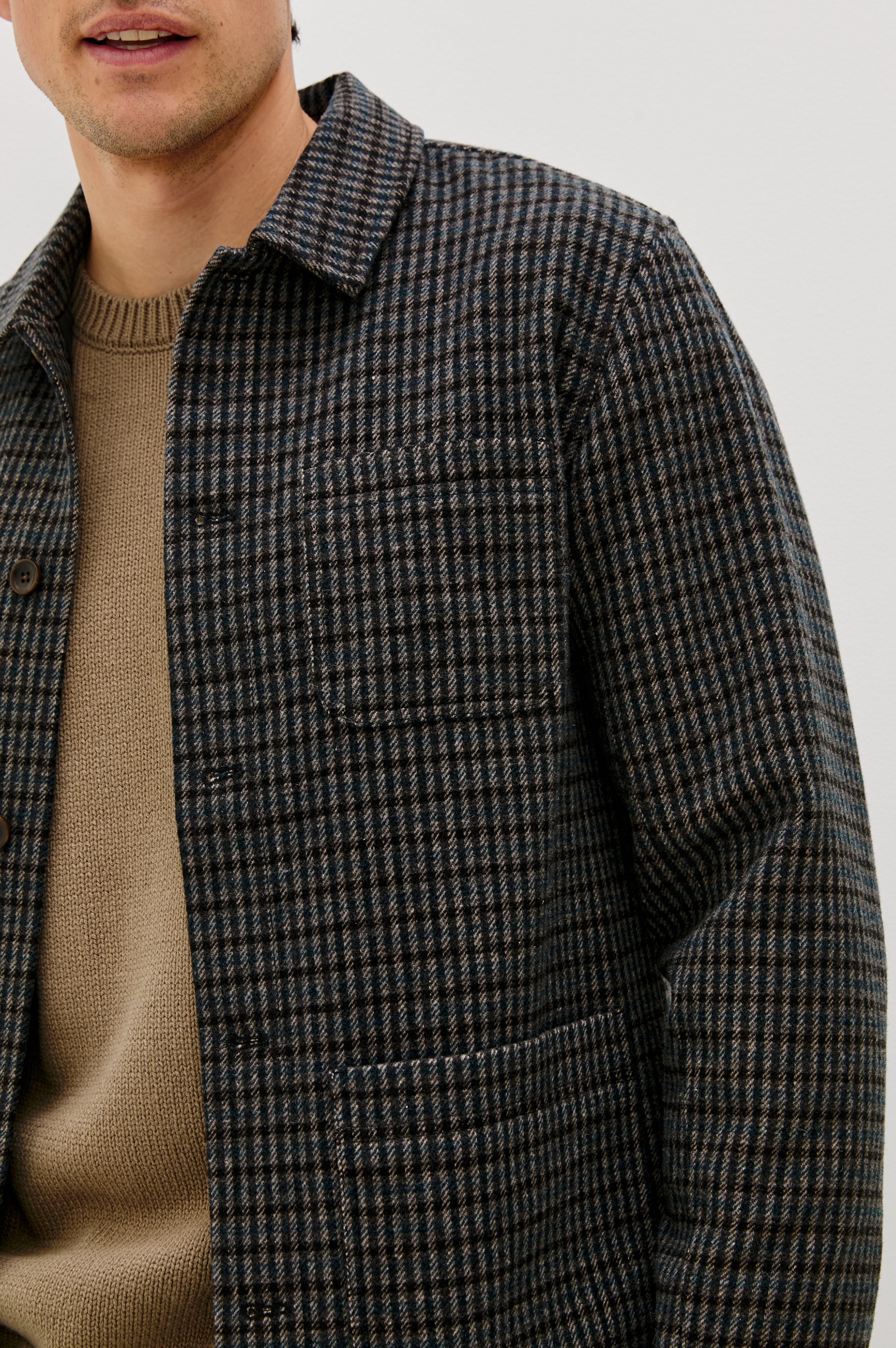 PASCAL JACKET - GREY CHECK PLAID