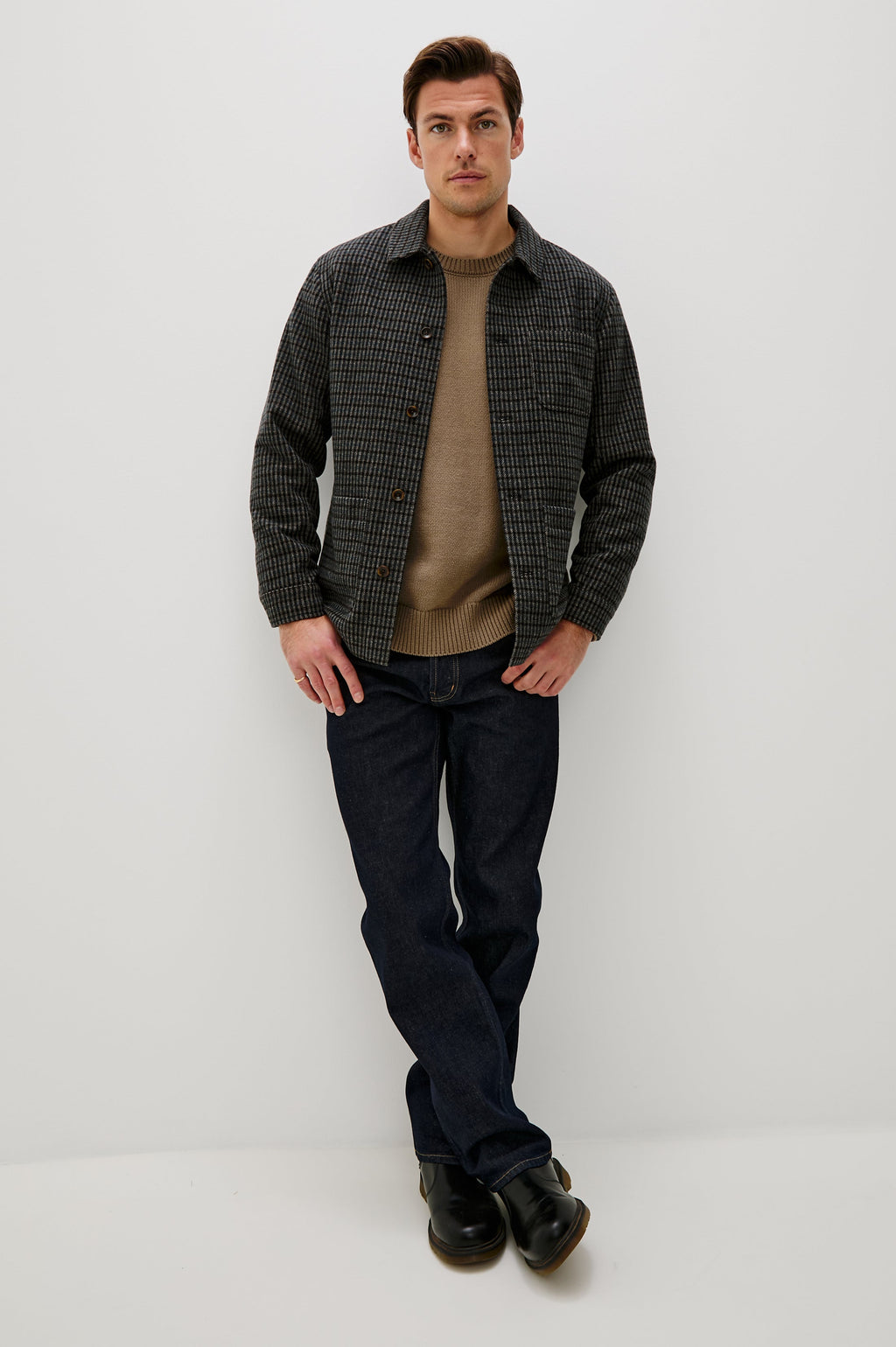 PASCAL JACKET - GREY CHECK PLAID