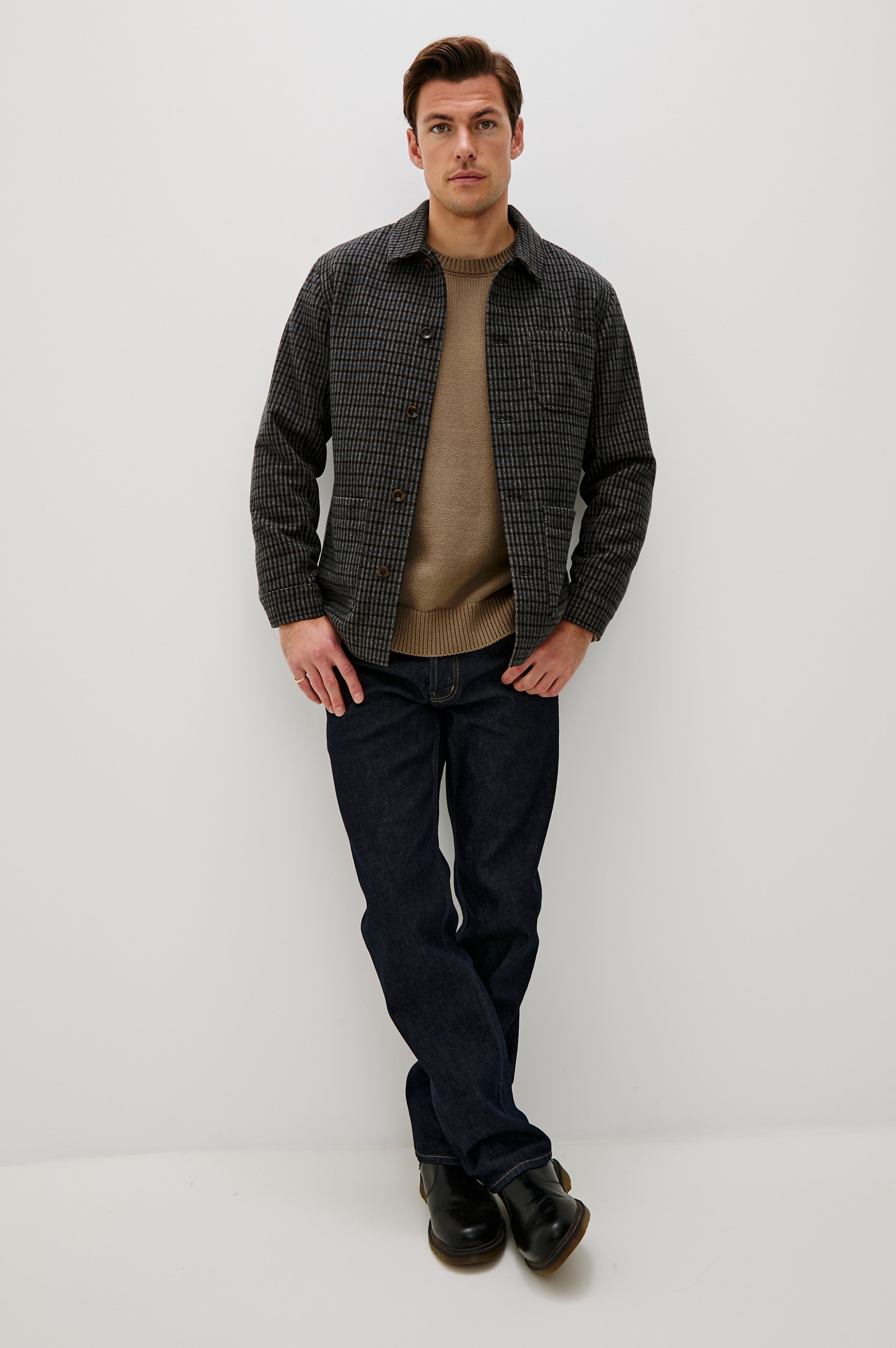 PASCAL JACKET - GREY CHECK PLAID