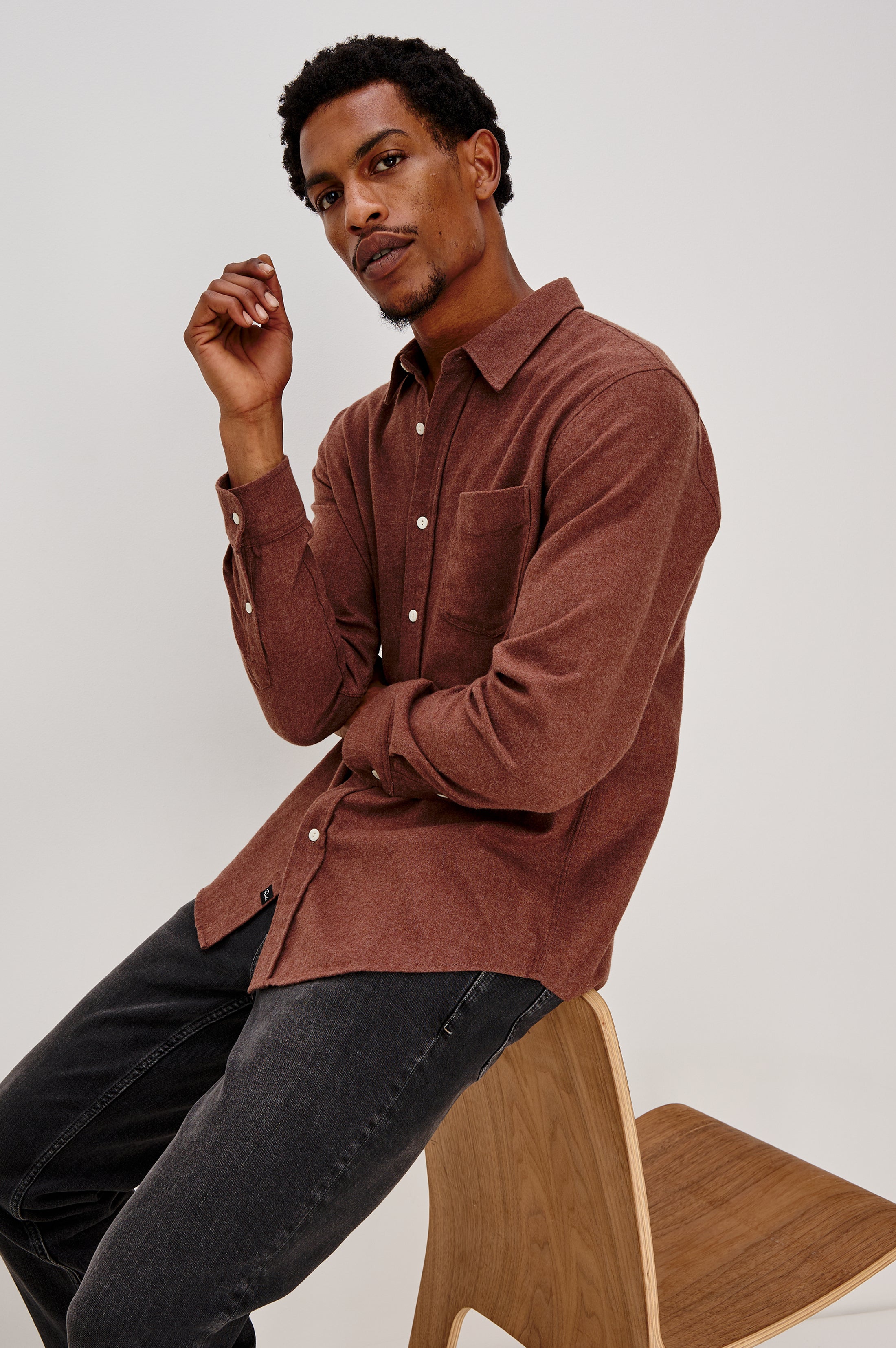 RUNSON SHIRT - MAHOGANY HEATHER