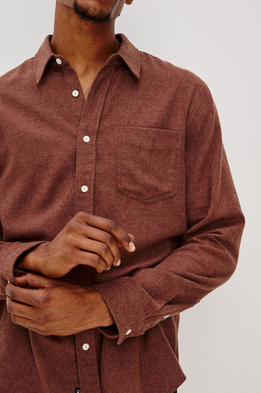 RUNSON SHIRT - MAHOGANY HEATHER