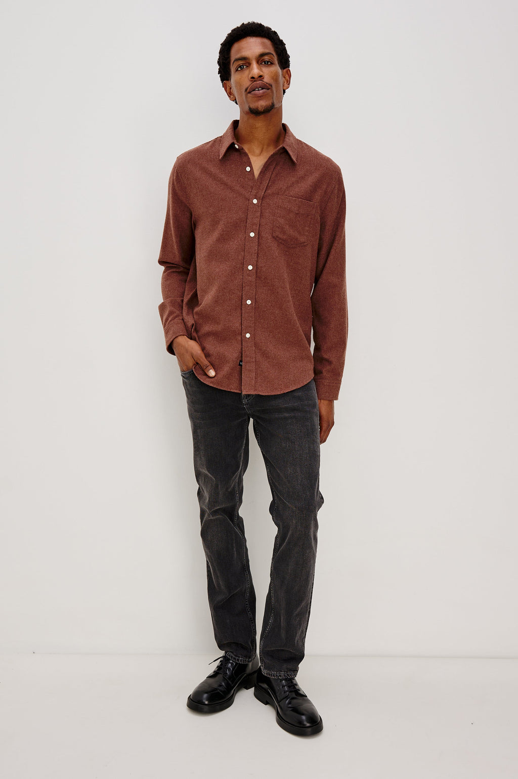 RUNSON SHIRT - MAHOGANY HEATHER