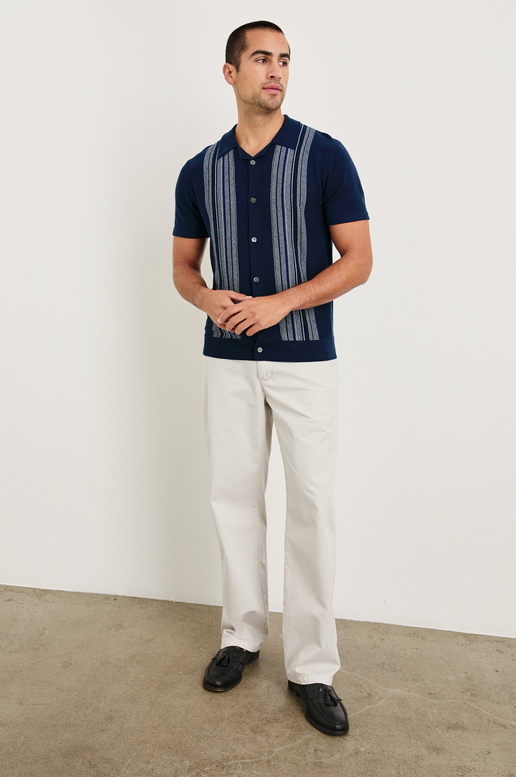 SILAS SHIRT - BLUE HEATHER MULTI