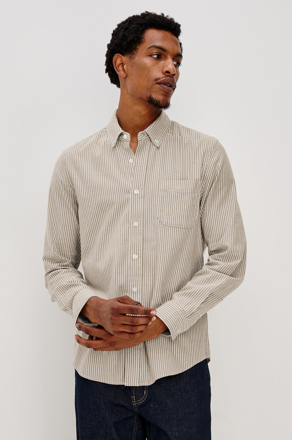 VANCE SHIRT - CEDAR OAT STRIPE