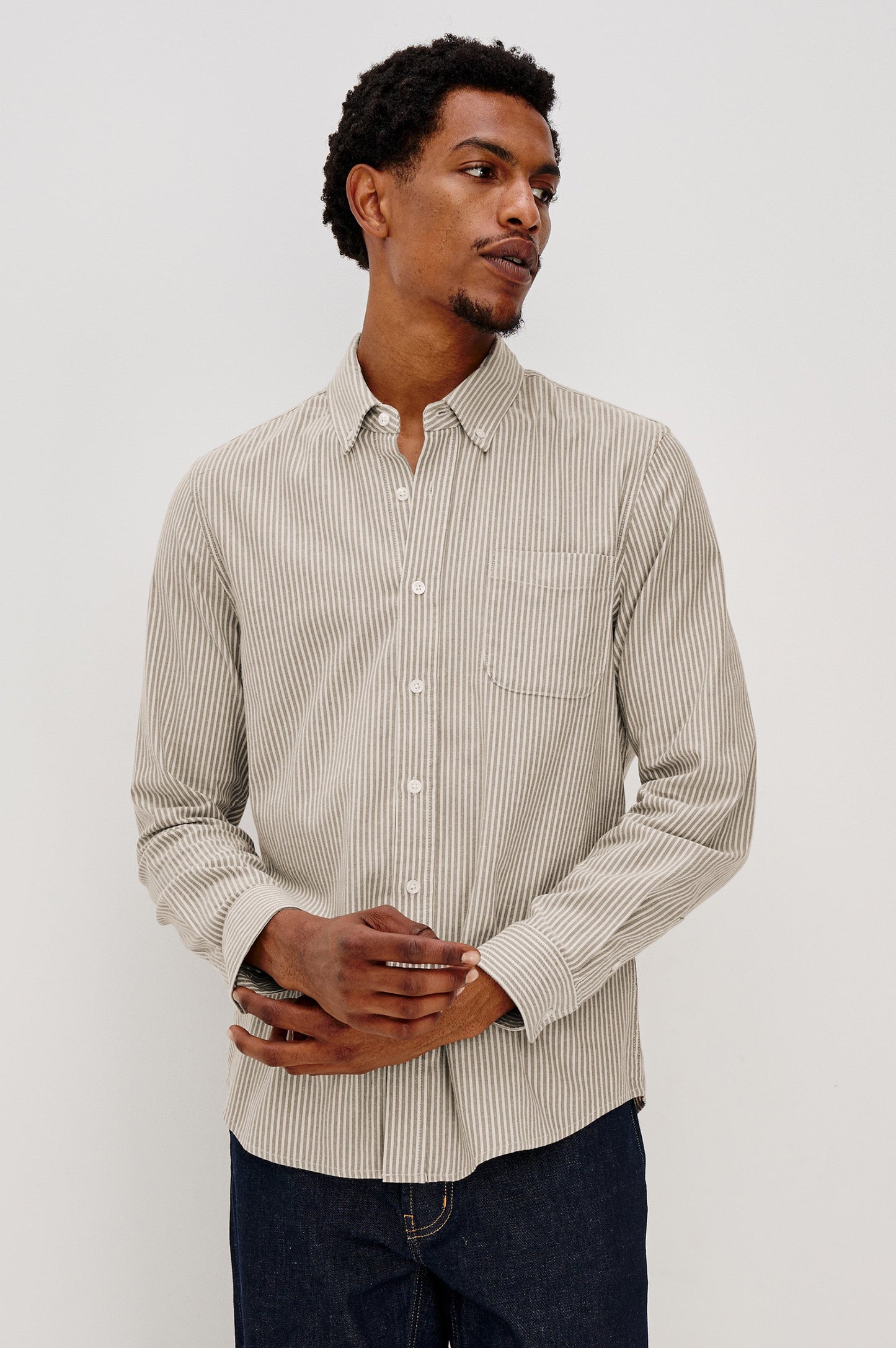 VANCE SHIRT - CEDAR OAT STRIPE