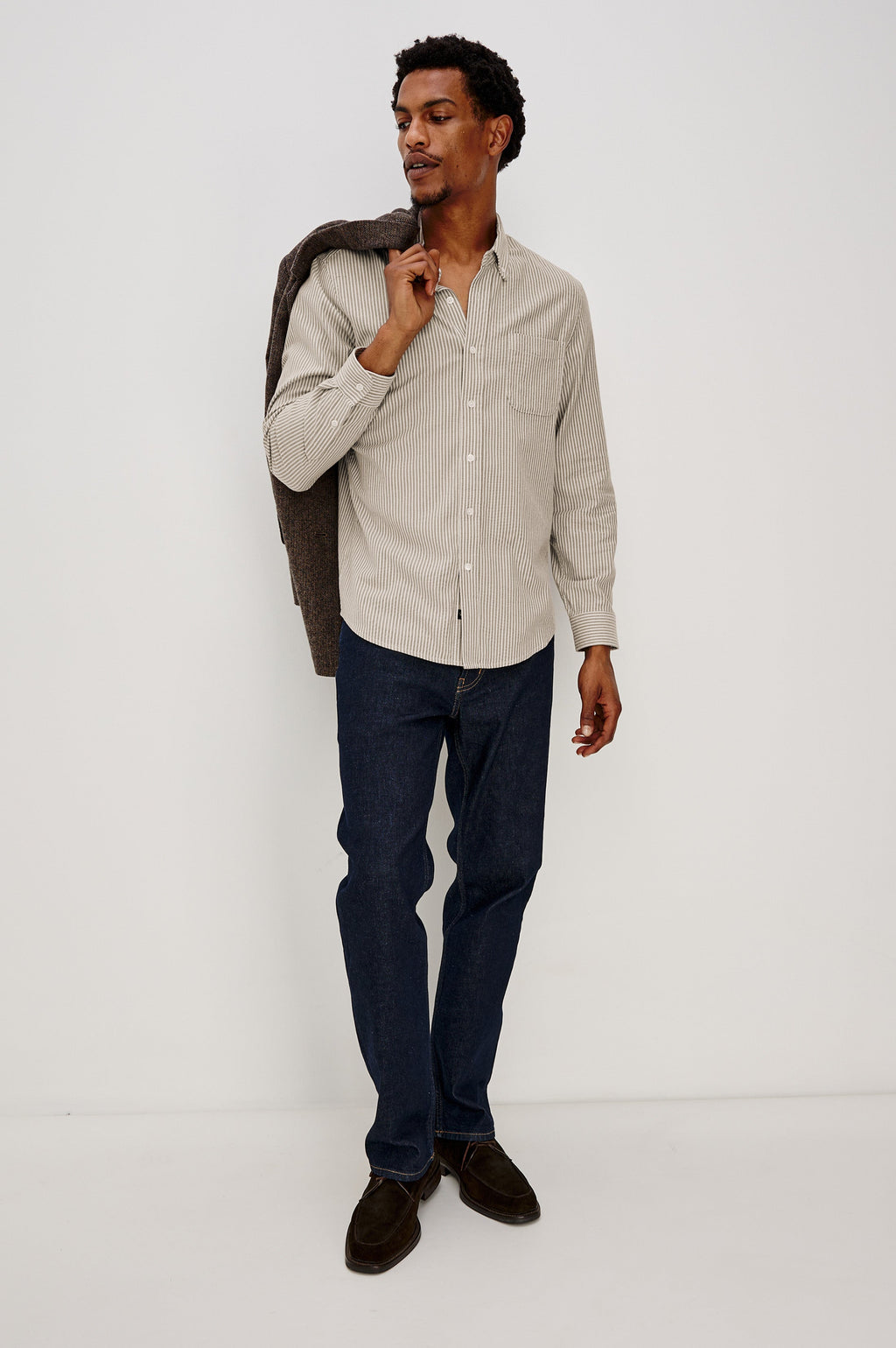 VANCE SHIRT - CEDAR OAT STRIPE