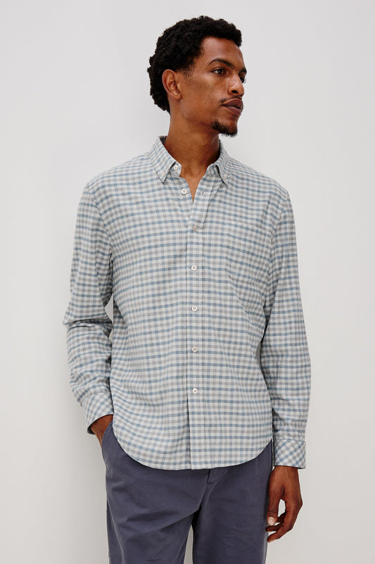VANCE SHIRT - CHARCOAL BLUE CHECK