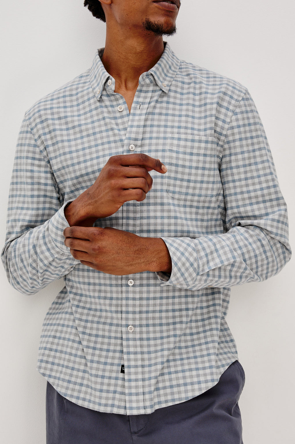 VANCE SHIRT - CHARCOAL BLUE CHECK