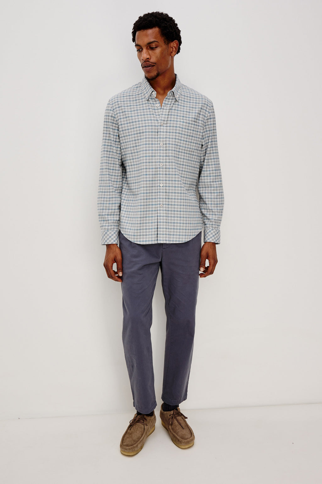 VANCE SHIRT - CHARCOAL BLUE CHECK