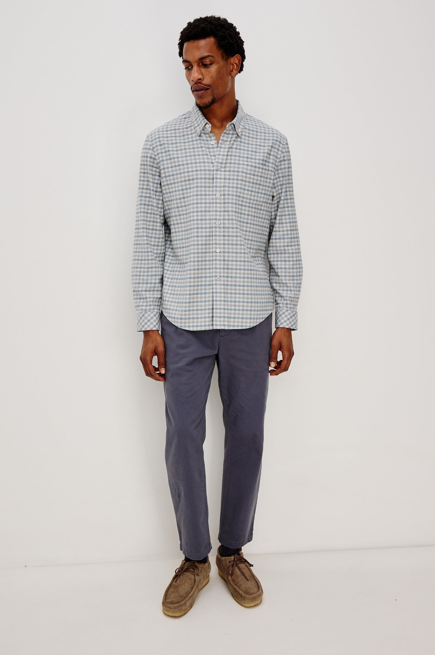 VANCE SHIRT - CHARCOAL BLUE CHECK