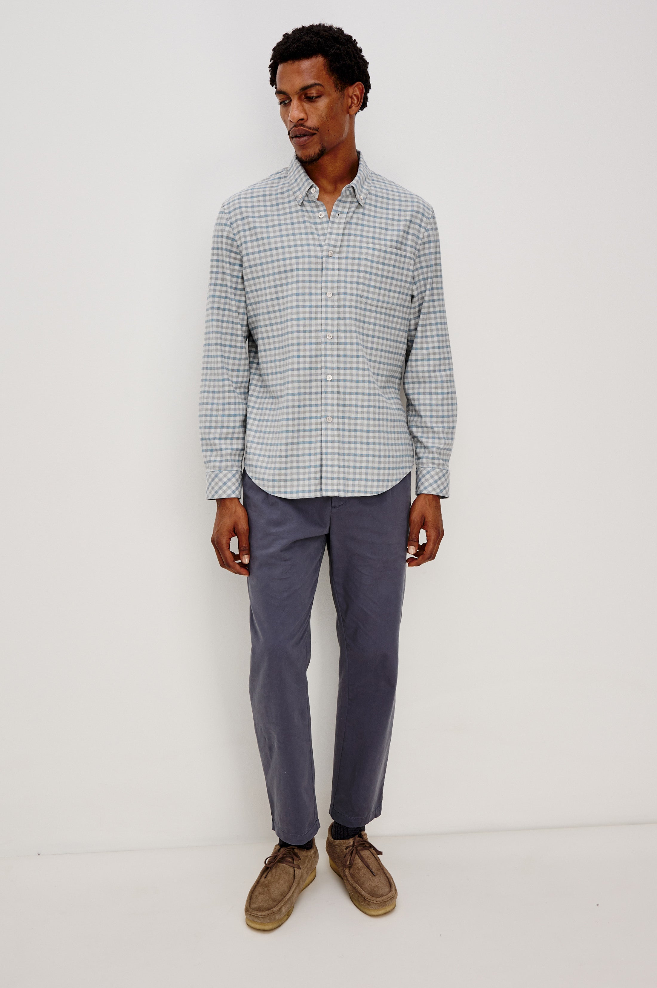 VANCE SHIRT - CHARCOAL BLUE CHECK