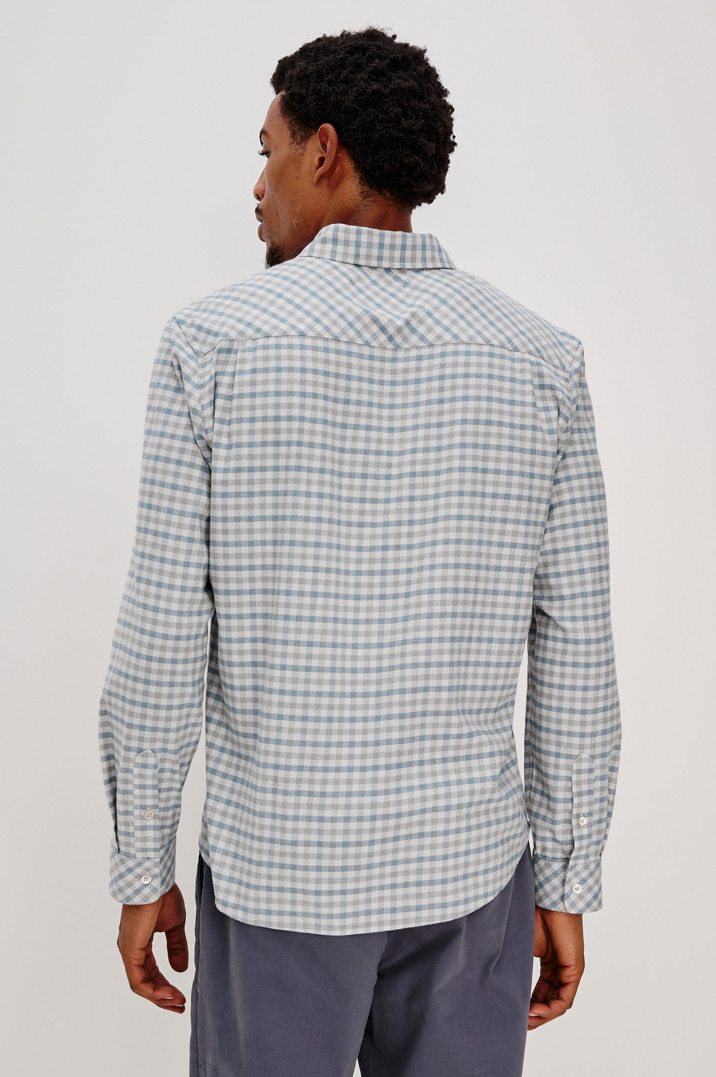 VANCE SHIRT - CHARCOAL BLUE CHECK