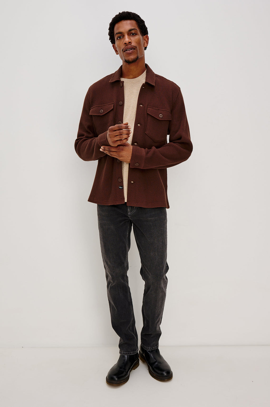 WELLS SHIRT JACKET - CHOCOLATE