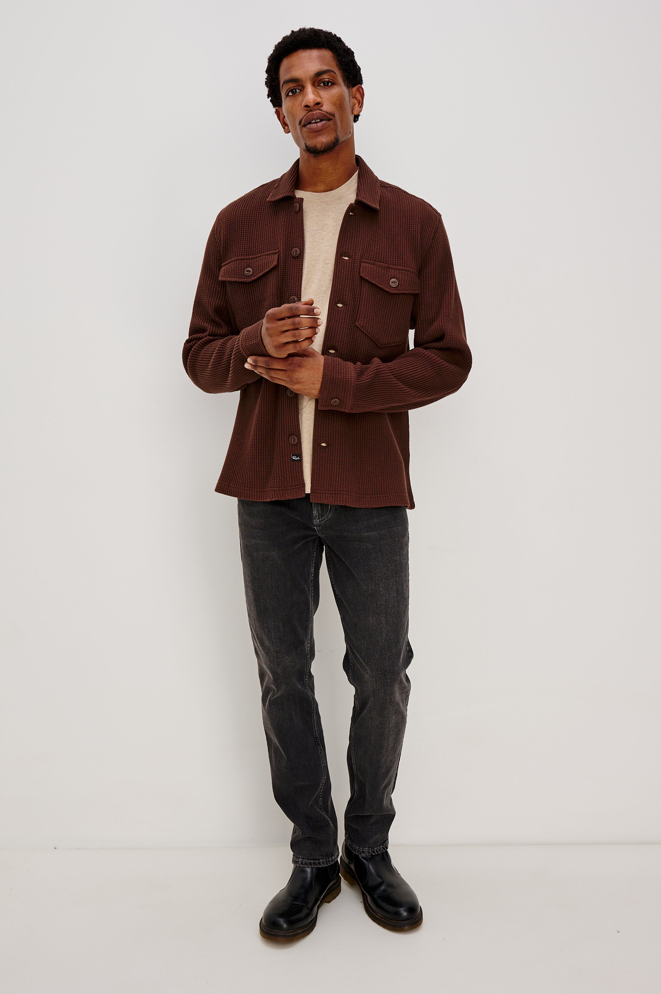 WELLS SHIRT JACKET - CHOCOLATE