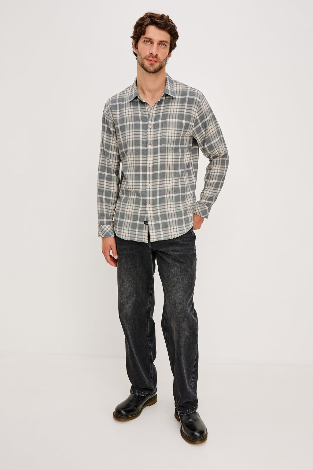 WYATT SHIRT - CAMEMBERT CHARCOAL MELANGE