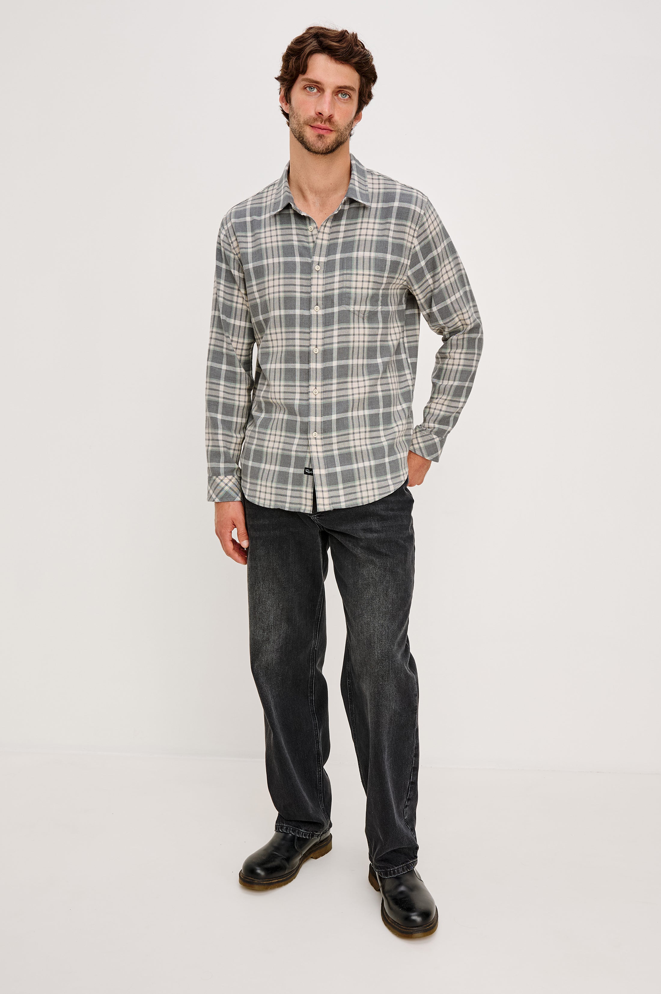 WYATT SHIRT - CAMEMBERT CHARCOAL MELANGE