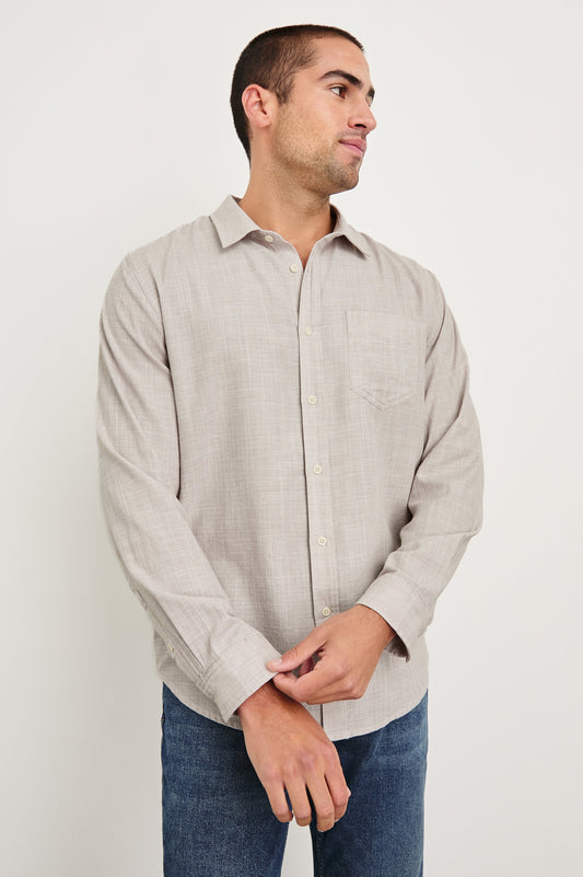 WYATT SHIRT - TAHINI ETCH