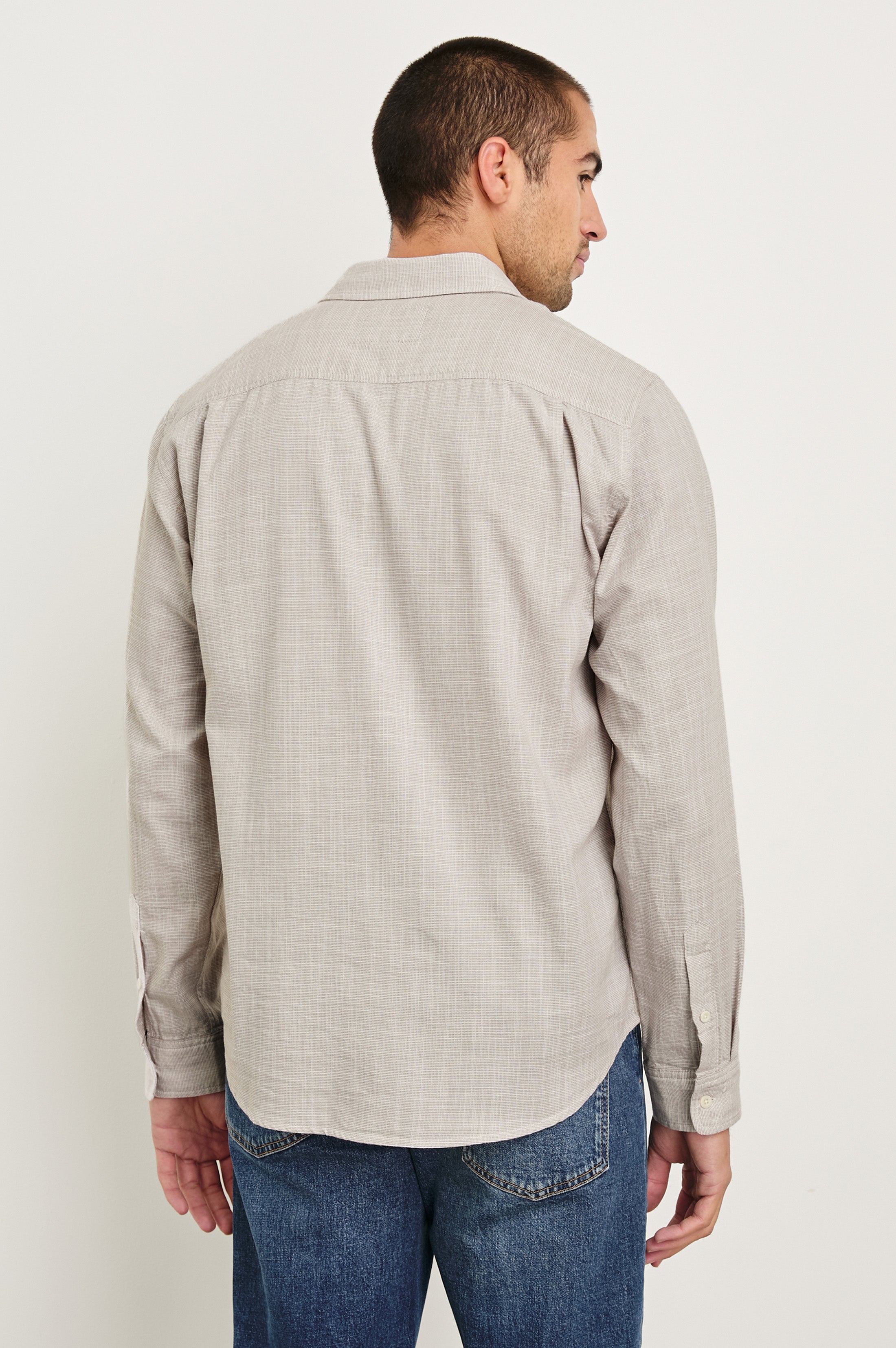 WYATT SHIRT - TAHINI ETCH